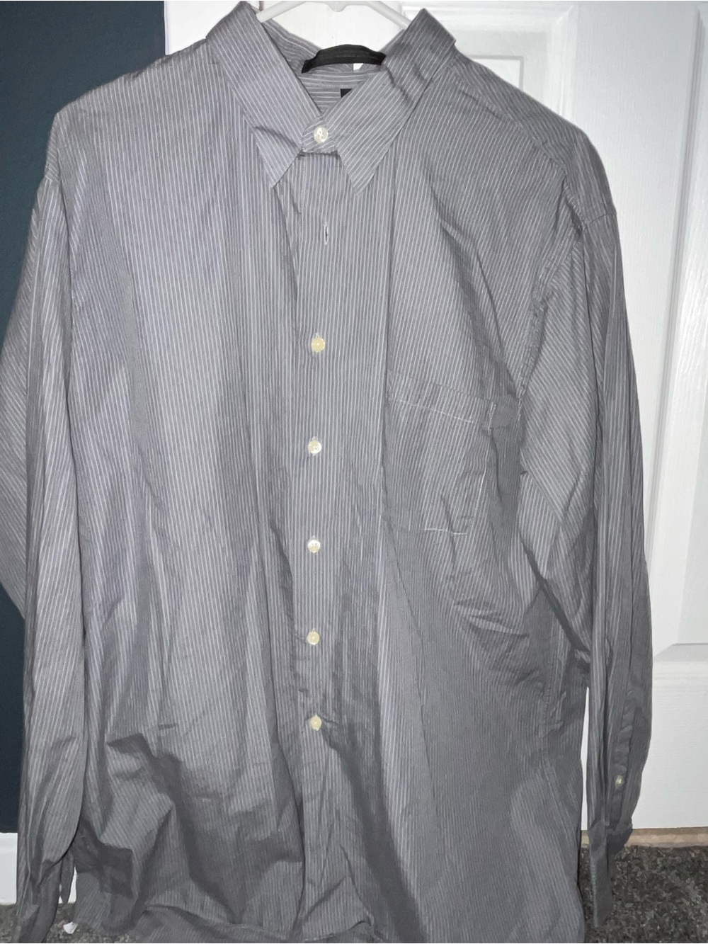 DKNY Men's Gray Pinstripe Dress Shirt